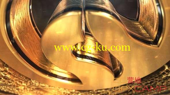 AE模板-金色三维Logo动画 Gold Element Logo的图片1