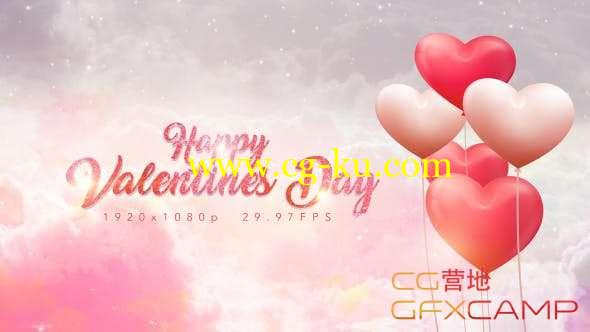 AE模板-爱心气球情人节片头 Valentines Day Opener的图片1