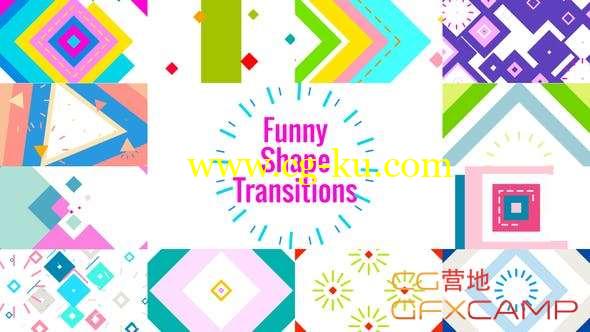 AE模板-彩色卡通可爱图形转场动画 Funny Shape Transitions的图片1