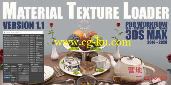 3DS MAX PBR材质加载插件 Gumroad - Material Texture Loader v1.1 for 3Ds Max 2016 - 2020的图片1