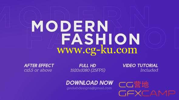 AE模板-图形切割时尚视频开场 Modern Fashion的图片1