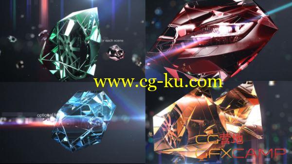 AE模板-钻石照片文字展示 VideoHive Diamonds Photo Slider Opener的图片1