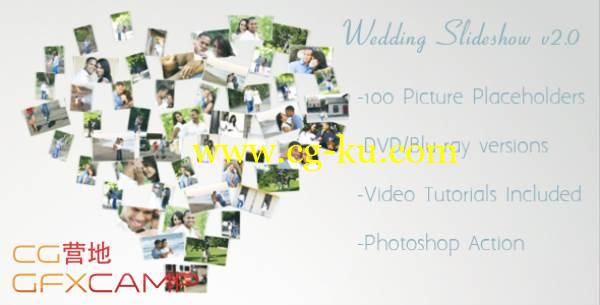AE模板-浪漫婚礼照片墙展示 VideoHive Wedding Slideshow v2.0的图片1