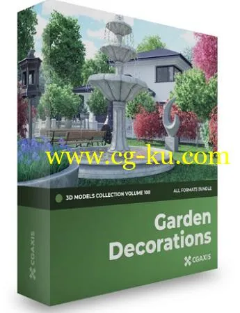 CGAxis – Volume 108 – Garden Decorations 3D Models Collection的图片1