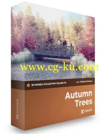 CGAxis – Volume 115 – Autumn Trees 3D Models Collection的图片1