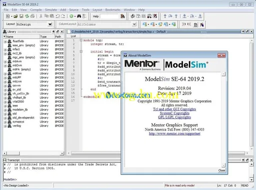 Mentor Graphics ModelSim SE-64 2019.2的图片2