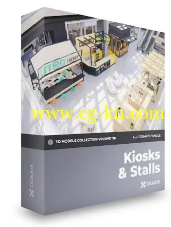 CGAxis 3D Models – Volume 118 – Kiosks & Stalls的图片1