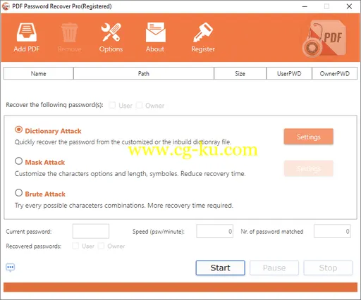 PDF Password Recover Pro 4.0.0.0的图片1