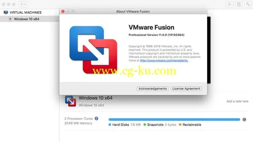 VMware Fusion Pro 11.5.0 Build 14634996 MacOS的图片1