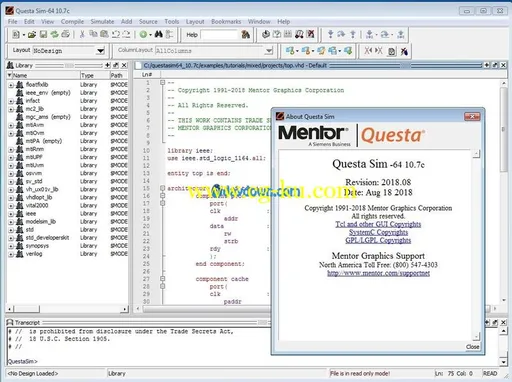 Mentor Graphics QuestaSim 10.7c的图片3