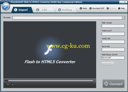 ThunderSoft Flash to HTML5 Converter 3.5.0.0的图片1