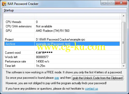 RAR Password Cracker 4.44的图片1