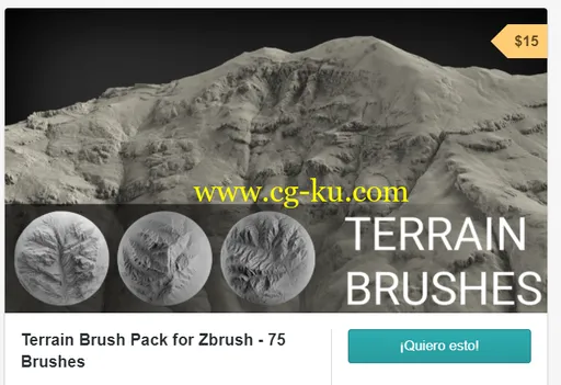 Gumroad – Terrain Brush Pack for Zbrush – 100 Brushes的图片1