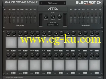 Electronik Sound Lab Analog Techno Drums v1.2.0 VST VST3 AU MAC/WiN的图片1