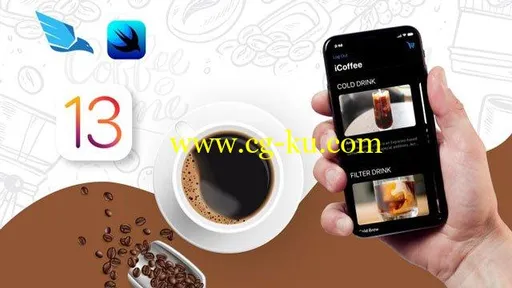 SwiftUI iOS13 Coffee Shop Application, Order Products Online的图片1