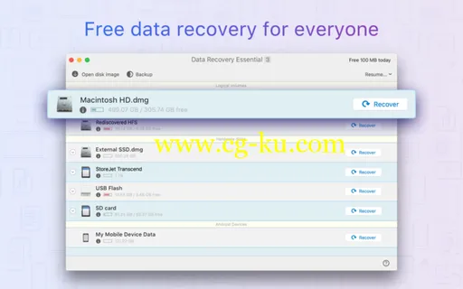 Data Recovery Essential Pro 3.8 Multilingual MacOS的图片1