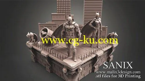 Cubebrush – Aquaman and Batman Diorama 3D Printable的图片1