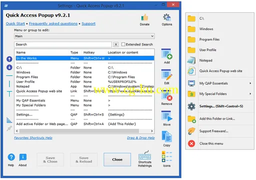 Quick Access Popup 9.4.0.0 Donors Multilingual的图片1