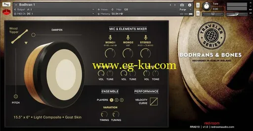 Red Room Audio Traveler Series Bodhrans and Bones KONTAKT的图片1