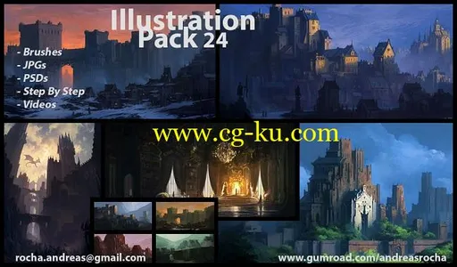 Gumroad Patreon – Andreas Rocha – Illustration Pack 24 and 28的图片1