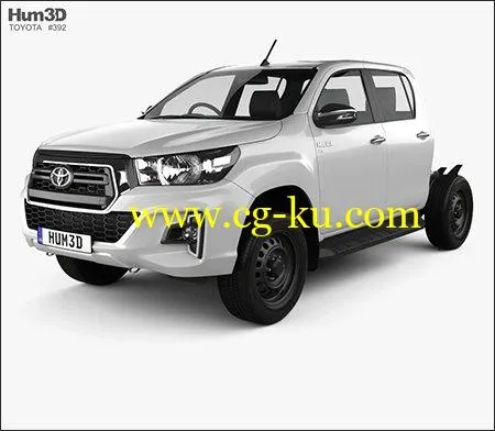 Toyota Hilux Double Cab Chassis SR 2019 3D model的图片1