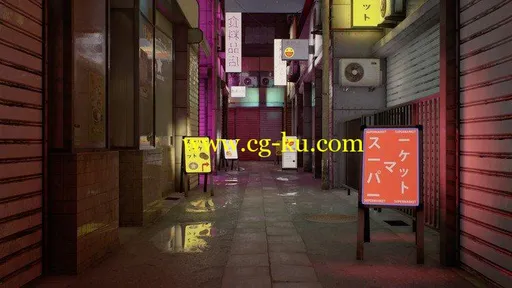 Japanese Alley 3D Game Environment Creation的图片1