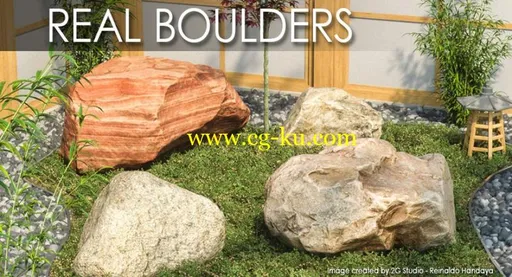 VIZPARK Real Boulders 3Ds Max的图片1