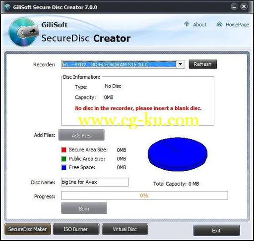 GiliSoft Secure Disc Creator 7.3.0的图片1