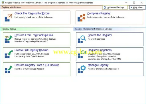 Registry First Aid Platinum 11.3.0 Build 2580 Multilingual的图片1