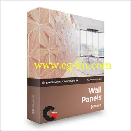 CGAxis Wall Panels 3D Models Collection Volume 104的图片1