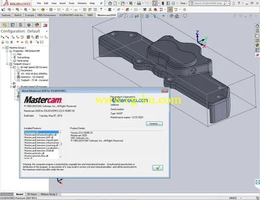 Mastercam 2020 v22.0 for SolidWorks 2010-2019 2019的图片1