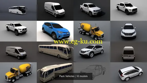 CGTrader – Pack Vehicles 3D Model Collection的图片1