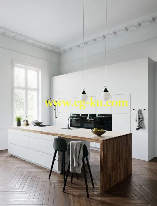 CGTrader – White Kitchen by Kvik 3D model的图片1