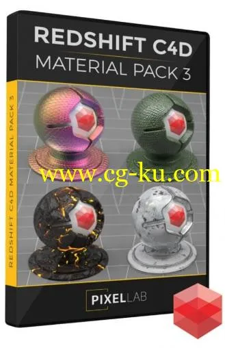 The Pixel Lab Redshift C4D Material Pack 3的图片1