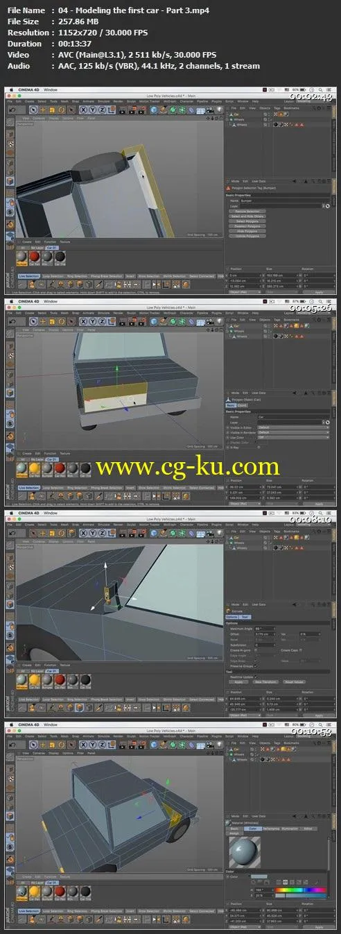 Low Poly Modeling in Cinema 4D – Modeling and Texturing 3D Vehicles的图片2