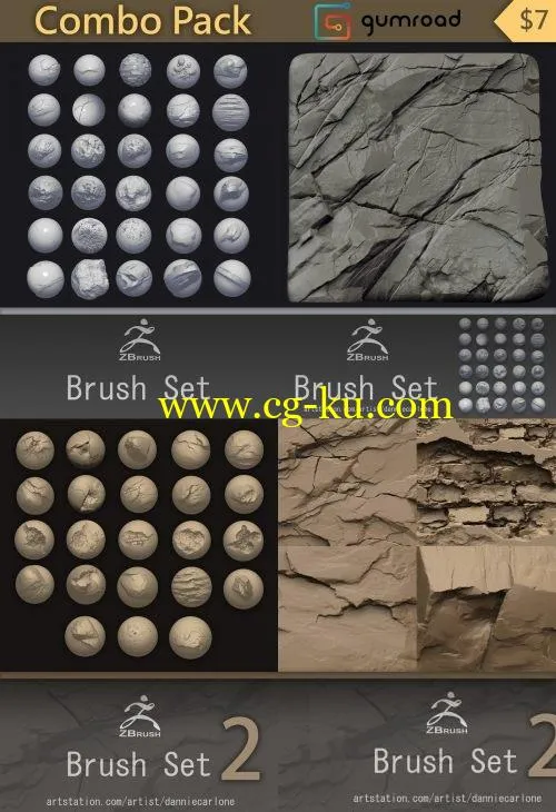 ArtStation – Custom Zbrush Brush Combo Pack的图片1