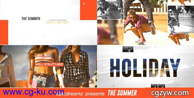 AE模板-公司形象夏日派对旅游时尚活力视频片头 The Summer的图片1