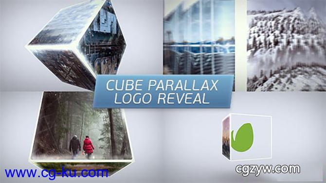 AE模板-时尚经典干净企业三维方块旋转图片Logo展示 Cube Parallax Logo Reveal的图片1