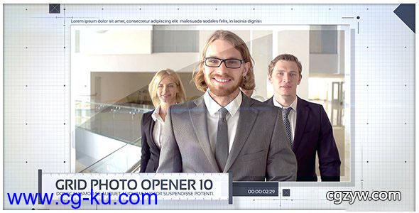 AE模板-公司企业时间线图片视频展示高科技网格片头 Grid Photo Opener – Corporate Slideshow的图片1