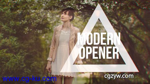 AE模板-现代复古动感信号毛刺损坏时尚图片展示片头 Modern Fashion Opener – Fast Glitch Slideshow的图片1