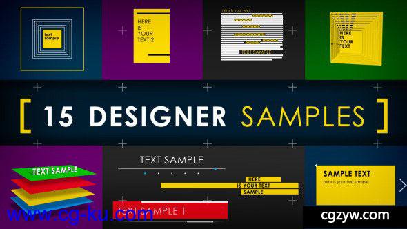 AE模板-15个创意MG动画文字信息图表场景设计 15 Designer Samples的图片1