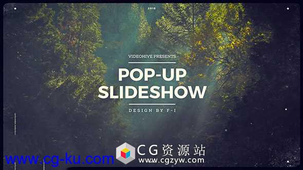 AE模板-乐观清新风格弹性折叠翻转图片切换照片展示 Pop-Up Slideshow的图片1