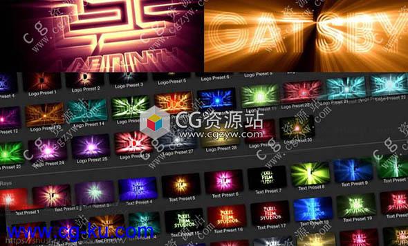 FCPX插件-60种文字标题logo放射光线扫光插件预设效果 ProRays的图片1