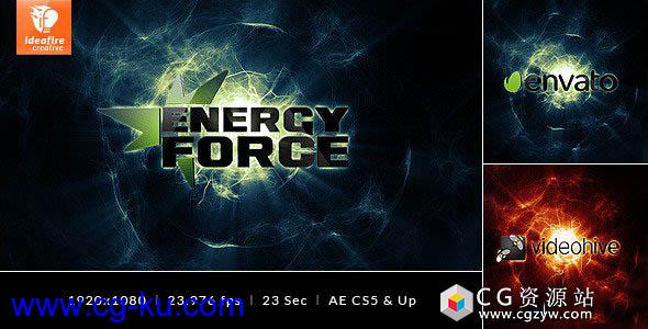 AE模板-大气电影能量球游戏Logo展示 Energy Force – Logo Intro的图片1