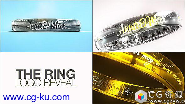 AE模板-豪华婚礼戒指文字Logo动画 The Ring Logo Reveal的图片1