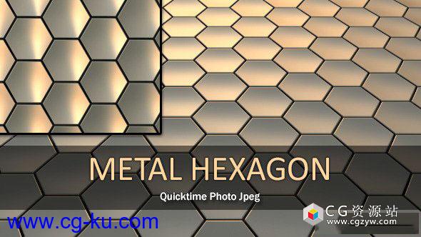 视频素材-三维六边形蜂窝背景 Metal Hexagon Loop的图片1