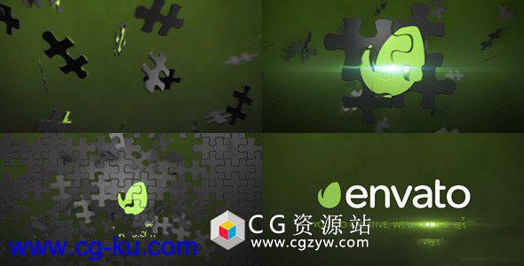 AE模板-企业标志动画三维拼图Logo展示 Puzzle Logo Animation Element 3D的图片1