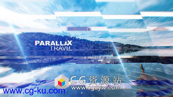 AE模板-电视节目预告片图形切割视差图片展示开场片头 Parallax Travel的图片1