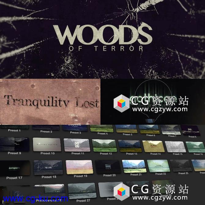 FCPX插件-30款划痕恐怖惊悚悬疑电影字幕标题动画ProIntro Grunge的图片1