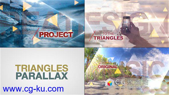 AE模板-创意三角面视差展示视频企业开场宣传片动画triangles-world-of-parallax的图片1